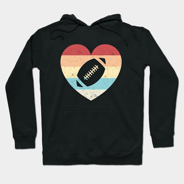 Football Distressed Love Heart Hoodie by thriftjd